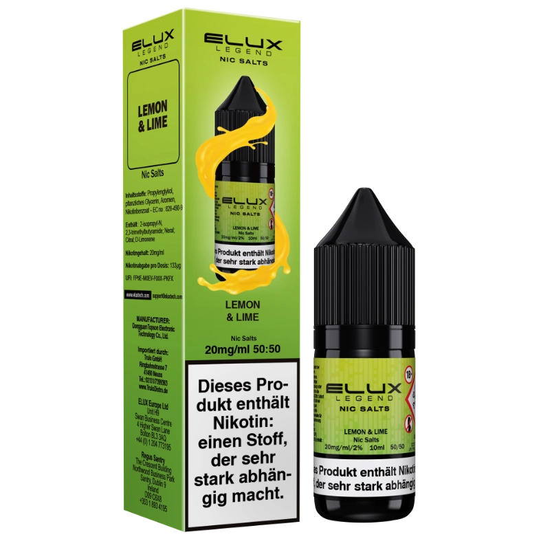Elux Nic Salts 10ml - Lemon & Lime 20mg