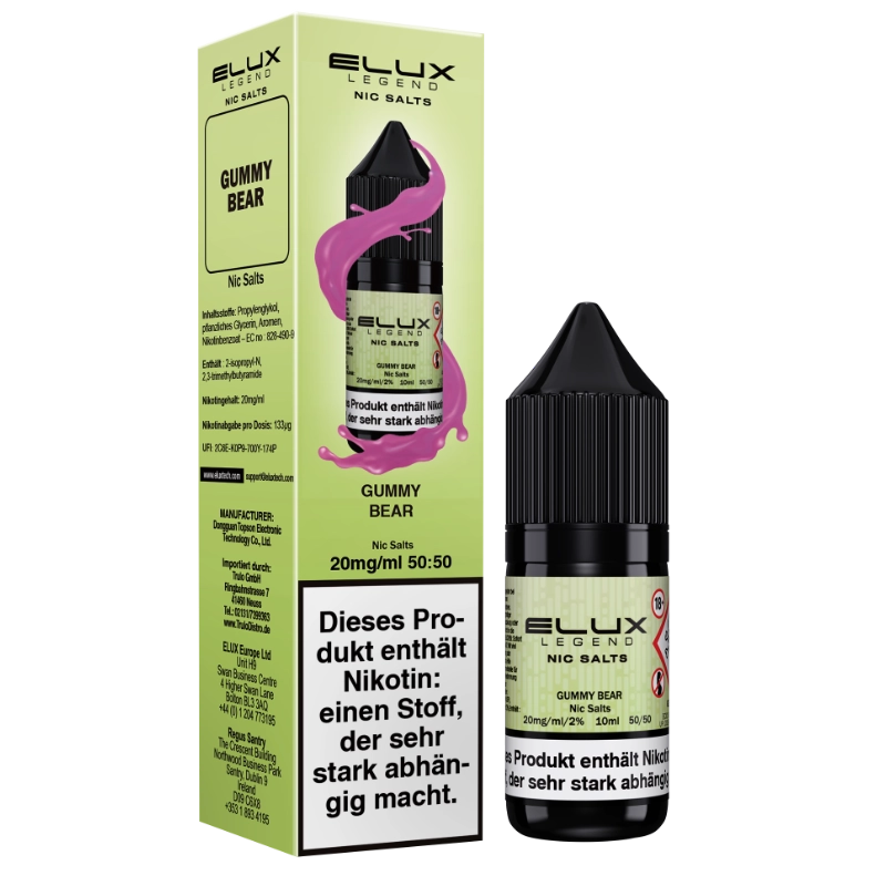 Elux Nic Salts 10ml - Gummy Bear 20mg