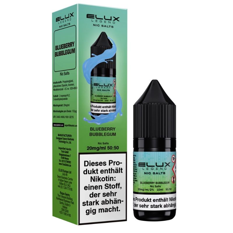 Elux Nic Salts 10ml - Blueberry Bubblegum 20mg