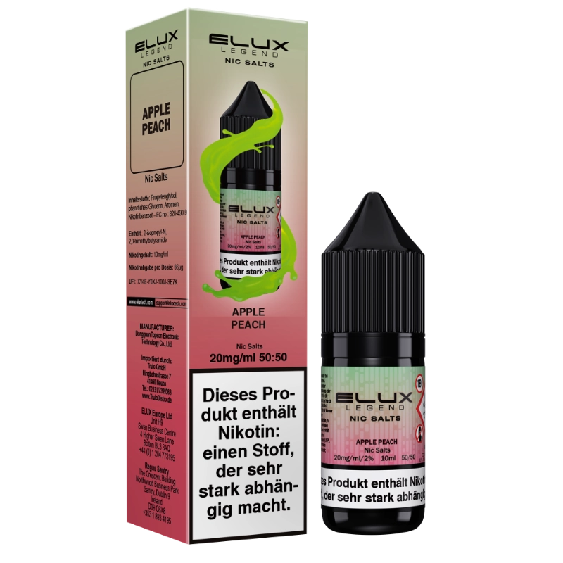Elux Nic Salts 10ml - Apple Peach 20mg